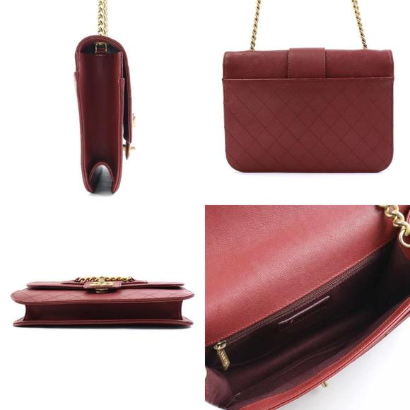 Chanel Mark Matelasse Coco Leather Crossbody Bag Shoulder Burgundy - Picture 1 of 5